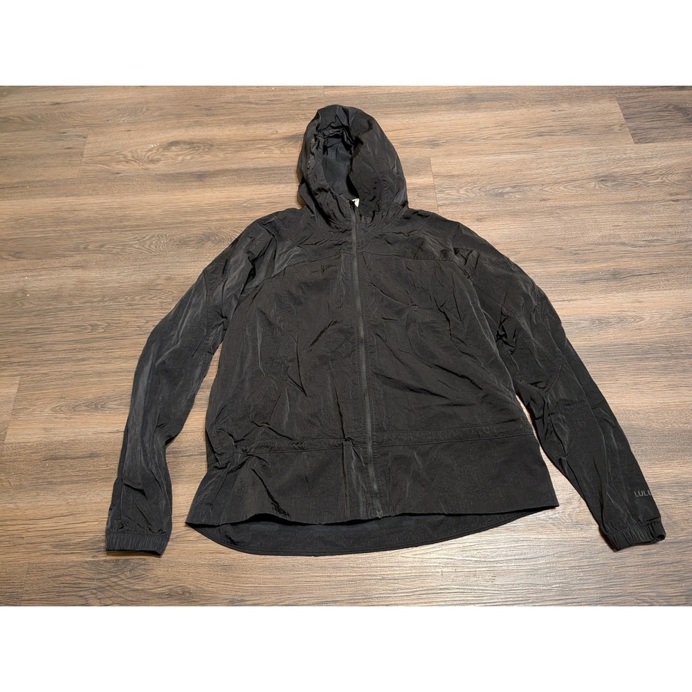 Lululemon Ready to Go Jacket LW4BNRS Womens 8 Black Hooded Full Zip Windbreaker